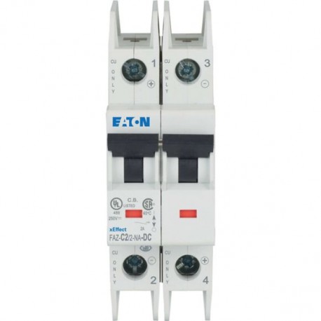 FAZ-C2/2-NA-DC 137239 EATON ELECTRIC Miniature circuit breaker (MCB), 2A, 2p, type C characteristic, DC