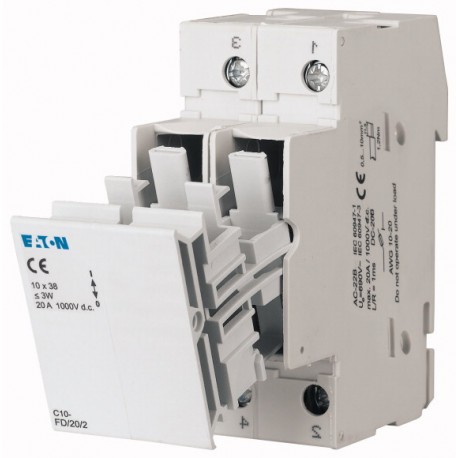 FCFDC10DI-2L-SOL 137259 EATON ELECTRIC Base de dados de 1000 porta-fusível VDC, 2P, 20 A com indicador