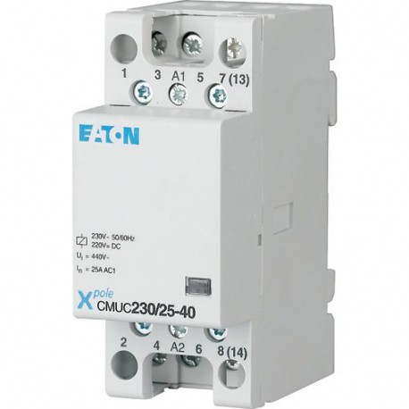 CMUC230/25-04 137405 EATON ELECTRIC Installation contactor, 230 VAC/DC, 4N/C, 25A
