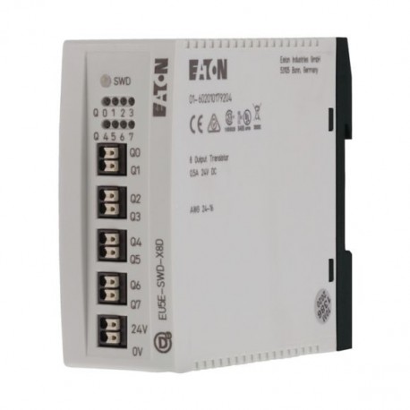 EU5E-SWD-X8D 144061 4519611 EATON ELECTRIC Module d'entrée/sortie, SmartWire-DT, 24V DC 8 sort. TOR à trans...