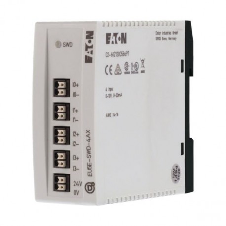 EU5E-SWD-4AX 144062 4519612 EATON ELECTRIC Module d'entrée/sortie, SmartWire-DT, 24V DC, 4entr. analog confi..
