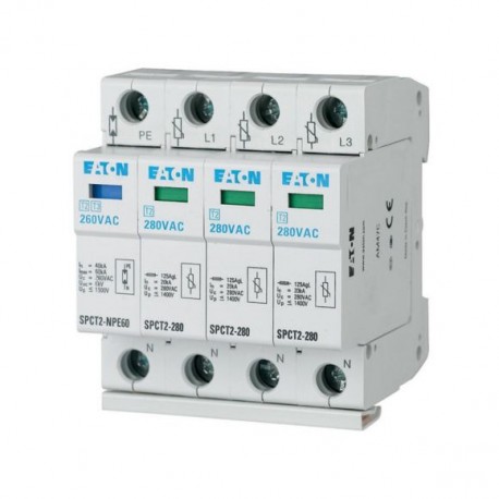 SPCT2-280-3+NPE 167620 EATON ELECTRIC Scaricatore da sovratensione inseribile, 3p+N, 280VAC, 20kA