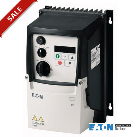 DC1-122D3FN-A6SN 169242 EATON ELECTRIC DC1-122D3FN-A6SN Variable Frequency Drive, 1~/3~ 230 V, 2.3 A, 0.37 k..