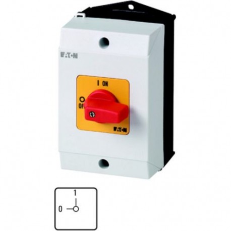 T0-1-8200/I1-RT 207075 EATON ELECTRIC On-Off switch, 1 pole, 20 A, Emergency-Stop function, 90 °, surface mo..