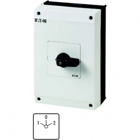 T5B-2-8400/I4 207222 Y7-207222 EATON ELECTRIC Interruptor inversor 4 polos 63 A Placa indicadora: 1-0-2 45 °..
