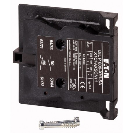 DILP800-XHI-SA 207471 XTCFAXSCN11 EATON ELECTRIC Contact auxiliaire, 1F+1O, latéralement à l'extérieur, born..