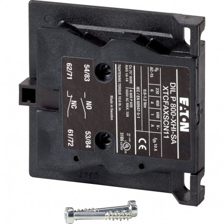 DILP800-XHI-SA 207471 XTCFAXSCN11 EATON ELECTRIC XTCFAXSCN11 Contato Auxiliar Bloco