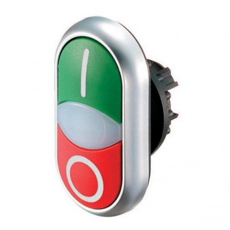 M22-DDL-GR-X1/X0 216700 Y7-216700 EATON ELECTRIC Pulsante doppio, +indicatore luminoso, verde I/bianco/rosso..