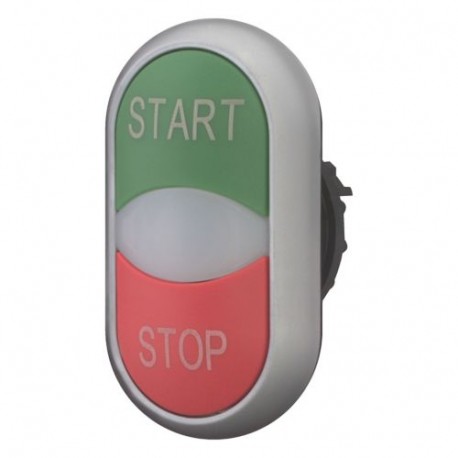 M22-DDL-GR-GB1/GB0 216702 Y7-216702 EATON ELECTRIC botão M22-DDL-GR-GB1-GB0Q Duplo, Verde (Start) Red (Stop)