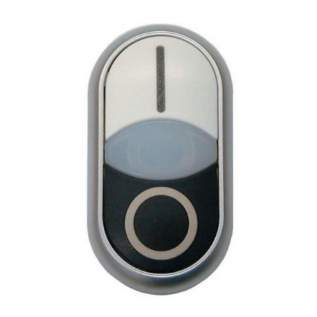 M22-DDL-WS-X1/X0 216706 Y7-216706 EATON ELECTRIC M22-DDL-WS-X1-X0Q Botão duplo, White (I) / Black (0)