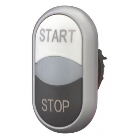 M22-DDL-WS-GB1/GB0 216708 Y7-216708 EATON ELECTRIC M22-DDL-WS-GB1-GB0Q botão Duplo, Black-Start / preto-Stop