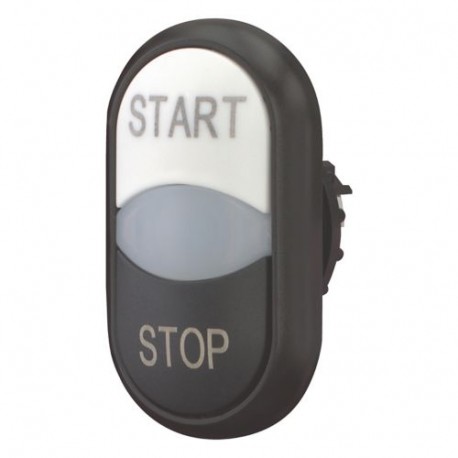 M22S-DDL-WS-GB1/GB0 216709 Y7-216709 EATON ELECTRIC Pulsante doppio, +indicatore luminoso, bianco START/bian..