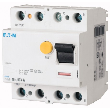 PFIM-80/4/03-A-MW 235448 PBSM-402/03-S/A-MW EATON ELECTRIC FI-Schalter, 80A, 4p, 300mA, Typ A