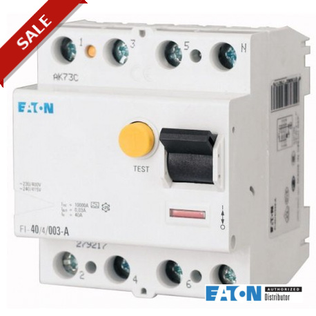 FI-80/4/003-B 240712 DRCM-25/4/003-G/B. EATON ELECTRIC Interrupteur différentiel, 80A, 4p, 03A, car. B