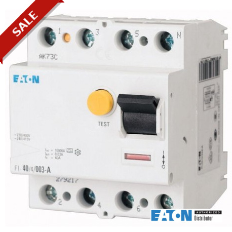 FI-80/4/003-B 240712 DRCM-25/4/003-G/B. EATON ELECTRIC Interruptor diferencial, Tipo B, 4P, 80A, 30mA