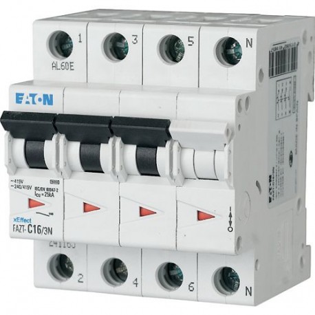 FAZT-C2/3N 241125 Y7-241125 EATON ELECTRIC Interruttore LS, 2A, 3Np, curva caratteristica C, AC