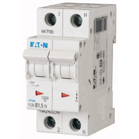 PLZM-B1,5/1N-MW 242296 EATON ELECTRIC Over current switch, 1, 5 A, 1pole+N, type B characteristic