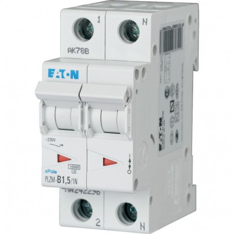 PLZM-B1,5/1N-MW 242296 EATON ELECTRIC Miniature circuit breaker (MCB), 1, 5 A, 1pole+N, type B characteristic