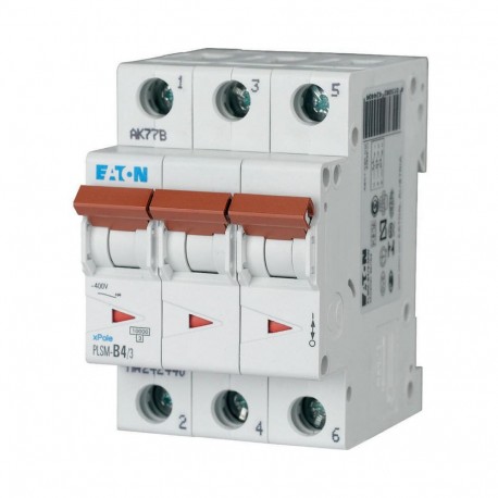PLSM-B4/3-MW 242440 EATON ELECTRIC Interruttore protettore, 4A, 3p, curva caratteristica B