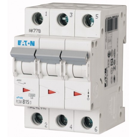 PLSM-C15/3-MW 242473 EATON ELECTRIC Over current switch, 15A, 3 p, type C characteristic