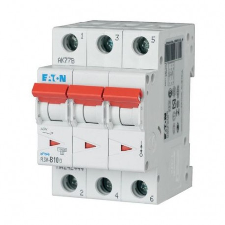 PLSM-D10/3-MW 242493 Y7-242493 EATON ELECTRIC Interruttore protettore, 10A, 3p, curva caratteristica D