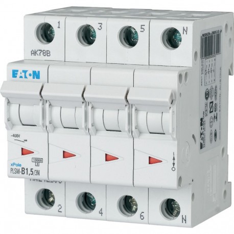 PLSM-B1,5/3N-MW 242503 EATON ELECTRIC Int. magnetotérmico, 3P+N, curva B, 1,5A