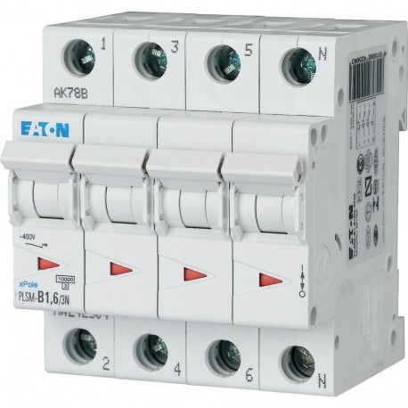 PLSM-B1,6/3N-MW 242504 EATON ELECTRIC Miniature circuit breaker (MCB), 1, 6 A, 3pole+N, type B characteristic