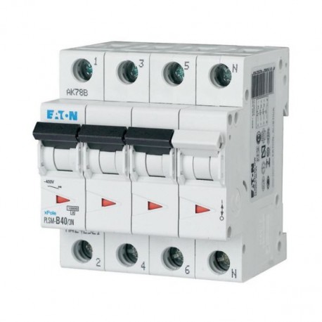 PLSM-B40/3N-MW 242521 EATON ELECTRIC Over current switch, 40A, 3pole+N, type B characteristic