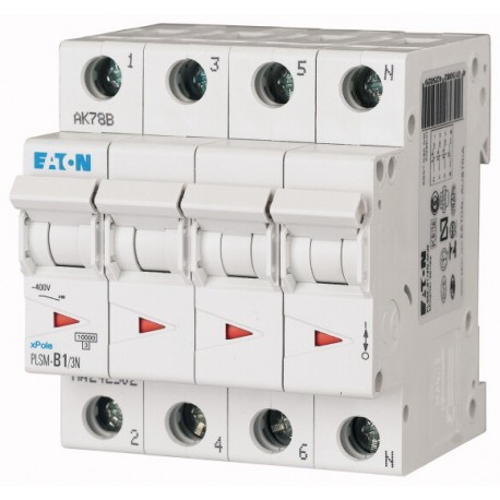 PLSM-C0,16/3N-MW 242524 EATON ELECTRIC Over current switch, 0, 16 A, 3pole+N, type C characteristic