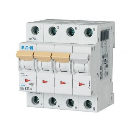 PLSM-D13/3N-MW 242564 EATON ELECTRIC Защитный выключатель LS, 13A, 3-пол.+N, D-Char