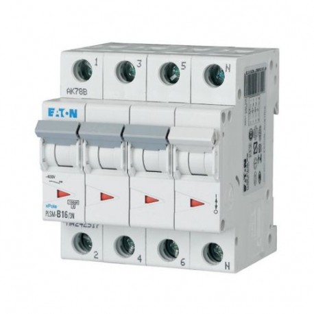 PLSM-D16/3N-MW 242566 EATON ELECTRIC Over current switch, 16A, 3pole+N, type D characteristic