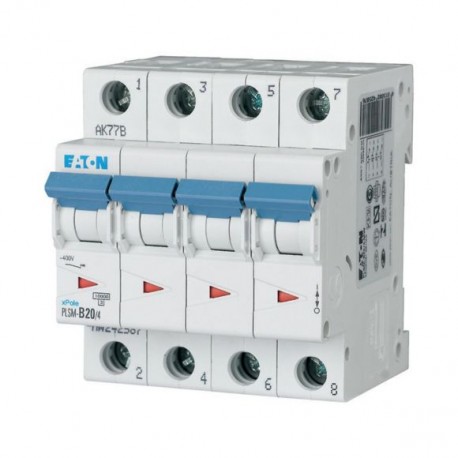PLSM-C20/4-MW 242613 Y7-242613 EATON ELECTRIC Interruttore protettore, 20A, 4p, curva caratteristica C