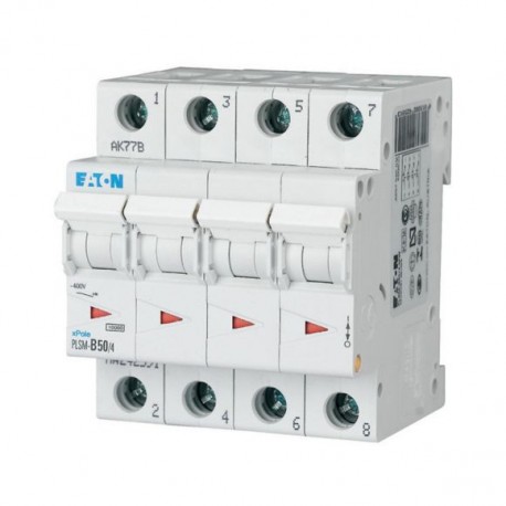 PLSM-C50/4-MW 242617 0001609228 EATON ELECTRIC Over current switch, 50A, 4p, type C characteristic