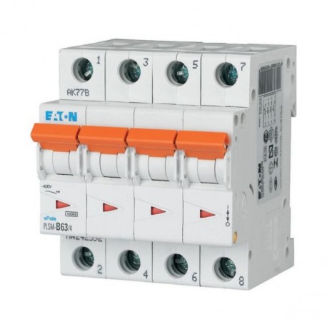 PLSM-C63/4-MW 242618 0001609229 EATON ELECTRIC Over current switch, 63A, 4p, type C characteristic