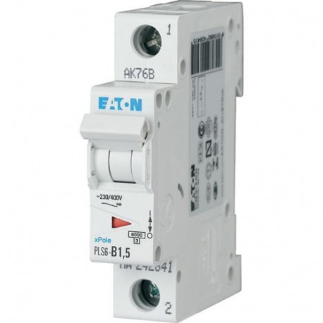 PLS6-B1,5-MW 242641 EATON ELECTRIC Miniature circuit breaker (MCB), 1,5 A, 1p, type B characteristic