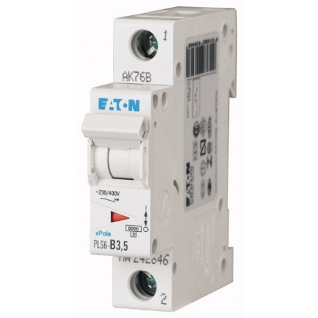 PLS6-B3,5-MW 242646 EATON ELECTRIC Interruttore protettore 3,5A 1p curva caratteristica B