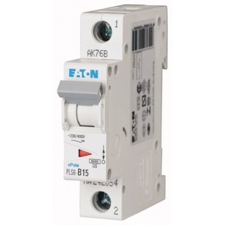 PLS6-C15-MW 242680 EATON ELECTRIC Interruttore protettore 15A 1p curva caratteristica C