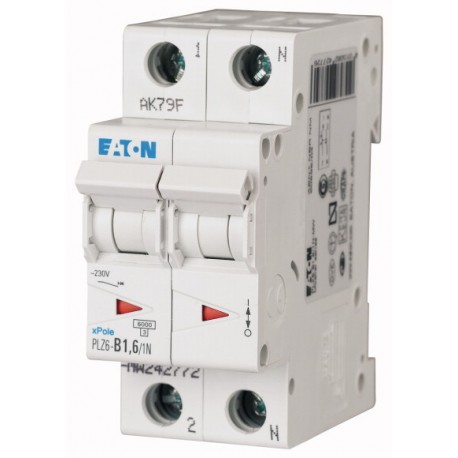 PLZ6-B1,6/1N-MW 242772 EATON ELECTRIC Over current switch, 1, 6 A, 1pole+N, type B characteristic