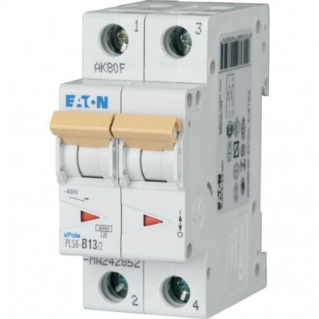 PLS6-B13/2-MW 242852 Y7-242852 EATON ELECTRIC Int. magnetotérmico, 2P, curva B, 13A