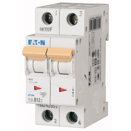 PLS6-C12/2-MW 242877 EATON ELECTRIC Interruttore protettore 12A 2p curva caratteristica C
