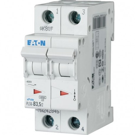 PLS6-D3,5/2-MW 242894 EATON ELECTRIC LS-Schalter, 3,5A, 2p, D-Char