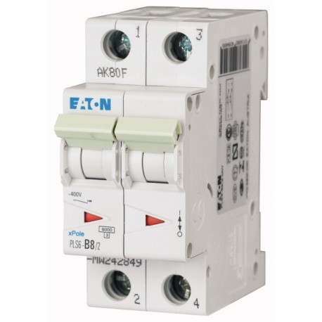 PLS6-D8/2-MW 242898 EATON ELECTRIC Interruttore protettore 8A 2p curva caratteristica D