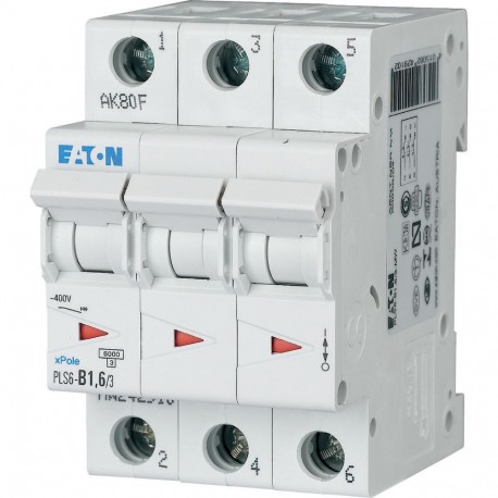 PLS6-B1,6/3-MW 242910 EATON ELECTRIC Disjoncteur modulaire 1,6A 3p courbe B