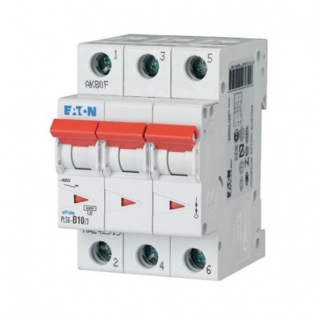 PLS6-B10/3-MW 242919 Y7-242919 EATON ELECTRIC Interruttore protettore, 10A, 3p, curva caratteristica B