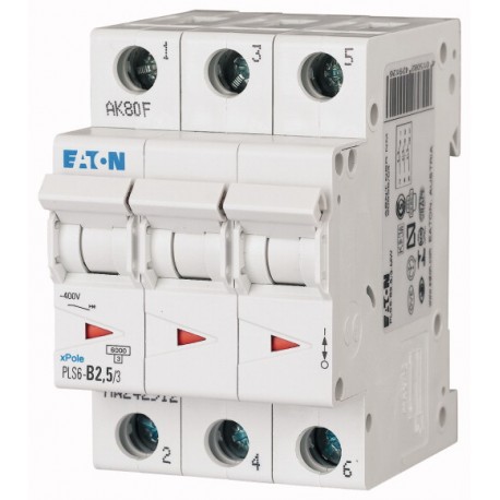 PLS6-C2,5/3-MW 242938 EATON ELECTRIC Disjoncteur modulaire 2,5A 3p courbe C