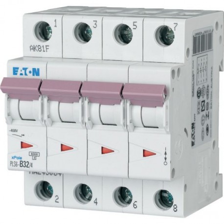 PLS6-B32/4-MW 243064 EATON ELECTRIC Защитный выключатель LS, 32A, 4-пол., B-Char