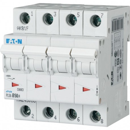 PLS6-B50/4-MW 243066 Y7-243066 EATON ELECTRIC Int. magnetotérmico, 4P, curva B, 50A