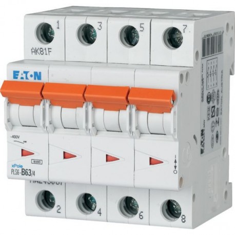 PLS6-C63/4-MW 243093 EATON ELECTRIC Over current switch, 63A, 4 p, type C characteristic