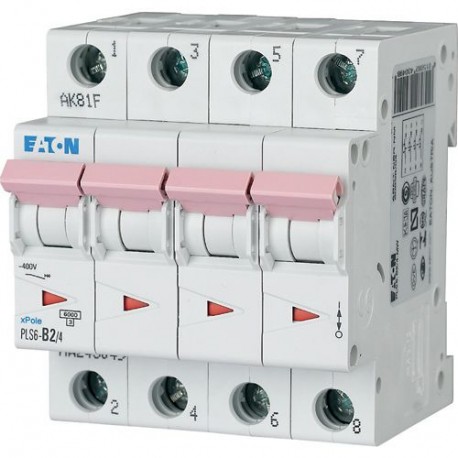 PLS6-D2/4-MW 243098 EATON ELECTRIC Int. magnetotérmico, 4P, curva D, 2A