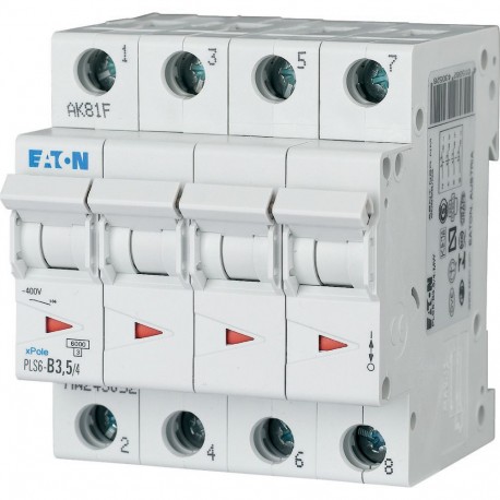 PLS6-D3,5/4-MW 243101 EATON ELECTRIC Disjoncteur modulaire 3,5A 4p courbe D